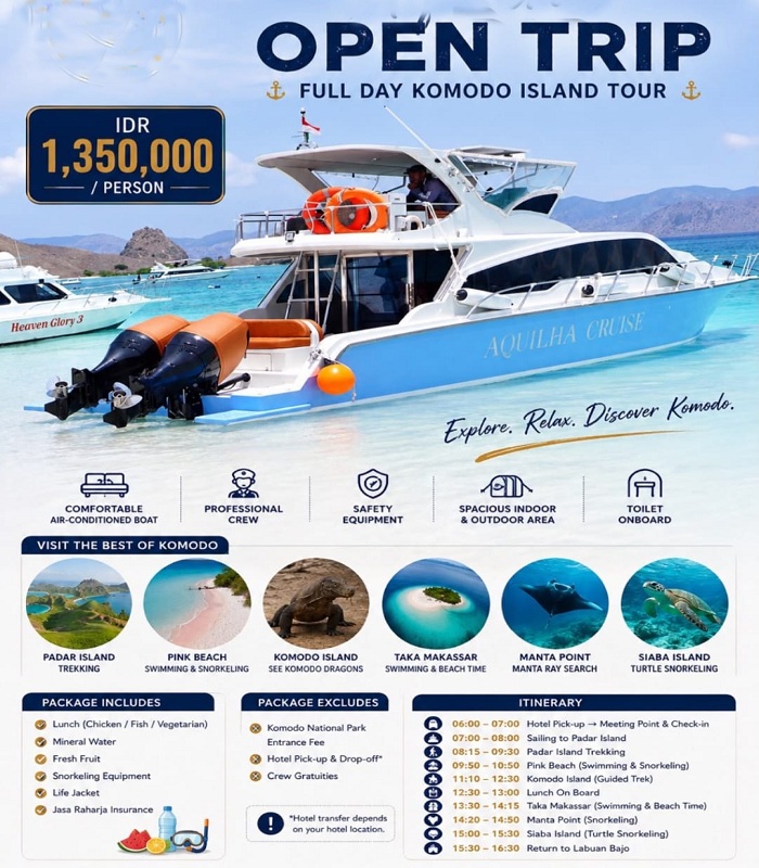 Oneday tour labuan bajo, Speed boat Labuan bajo one-day trip, one-day trip labuan bajo speed boat,